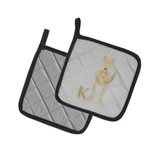 Load image into Gallery viewer, Alphabet K for Kangaroo Pot Holders - Set of 2 - Heat-Resistant Kitchen Essentials BB5736PTHD