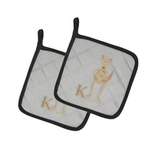 Load image into Gallery viewer, Alphabet K for Kangaroo Pot Holders - Set of 2 - Heat-Resistant Kitchen Essentials BB5736PTHD