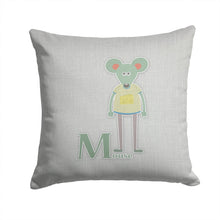 Load image into Gallery viewer, Alphabet M for Mouse Throw Pillow - 14x14 Decorative Pillow – Art for Your Home &amp; Patio BB5738PW1414