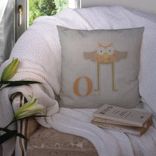 Load image into Gallery viewer, Alphabet O for Owl Throw Pillow - 14x14 Decorative Pillow – Art for Your Home &amp; Patio BB5740PW1414