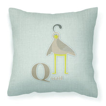 Load image into Gallery viewer, Alphabet Q for Quail Fabric Decorative Pillow BB5742PW1818