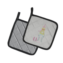 Load image into Gallery viewer, Alphabet U for Unicorn Pot Holders - Set of 2 - Heat-Resistant Kitchen Essentials BB5746PTHD