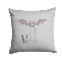 Load image into Gallery viewer, Alphabet V for Vampire Bat Throw Pillow - 14x14 Decorative Pillow – Art for Your Home &amp; Patio BB5747PW1414