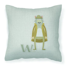 Load image into Gallery viewer, Alphabet W for Wolf Fabric Decorative Pillow BB5748PW1818