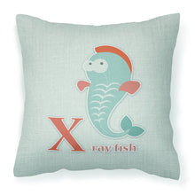 Load image into Gallery viewer, Alphabet X for Xray Fish Fabric Decorative Pillow BB5749PW1818