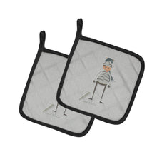 Load image into Gallery viewer, Alphabet Z for Zebra Pot Holders - Set of 2 - Heat-Resistant Kitchen Essentials BB5751PTHD
