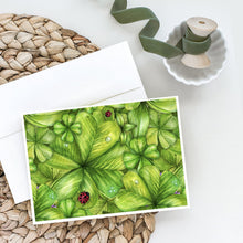 Load image into Gallery viewer, Shamrocks and Lady bugs Greeting Cards -  Blank Note Cards – 8-Pack of Artist-Designed Cards with Envelopes