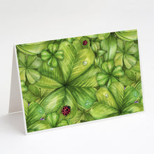 Load image into Gallery viewer, Shamrocks and Lady bugs Greeting Cards -  Blank Note Cards – 8-Pack of Artist-Designed Cards with Envelopes