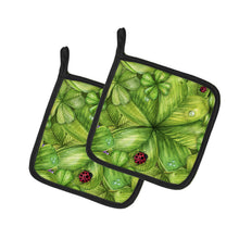 Load image into Gallery viewer, Shamrocks and Lady bugs Pot Holders - Set of 2 - Heat-Resistant Kitchen Essentials BB5754PTHD