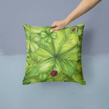 Load image into Gallery viewer, Shamrocks and Lady bugs Throw Pillow - 14x14 Decorative Pillow – Art for Your Home &amp; Patio BB5754PW1414