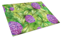 Load image into Gallery viewer, Shamrocks in Bloom Glass Cutting Boards – Durable, Decorative Kitchen Art Large BB5756LCB