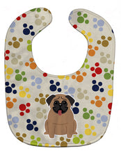 Load image into Gallery viewer, Pawprints Pug Brown Baby Bib BB5834BIB