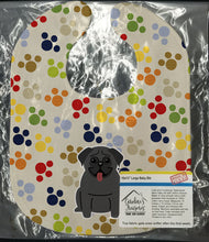 Load image into Gallery viewer, Pawprints Pug Black Baby Bib BB5835BIB
