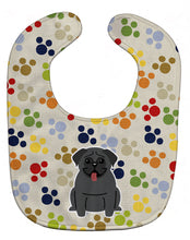 Load image into Gallery viewer, Pawprints Pug Black Baby Bib BB5835BIB