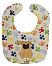 Load image into Gallery viewer, Pawprints Pug Brown Baby Bib BB5836BIB