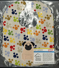Load image into Gallery viewer, Pawprints Pug Fawn Baby Bib BB5837BIB