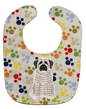 Load image into Gallery viewer, Pawprints Mastiff Brindle White Baby Bib BB5845BIB