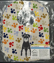 Load image into Gallery viewer, Pawprints Standard Schnauzer Salt and Pepper Baby Bib BB5862BIB