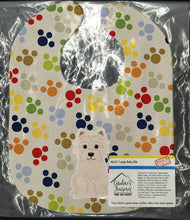 Load image into Gallery viewer, Pawprints Westie Baby Bib BB5871BIB
