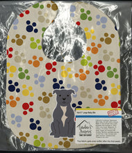 Load image into Gallery viewer, Pawprints Staffordshire Bull Terrier Blue Baby Bib BB5875BIB