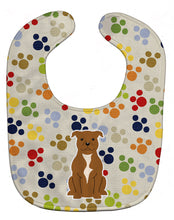 Load image into Gallery viewer, Pawprints Staffordshire Bull Terrier Brown Baby Bib BB5876BIB