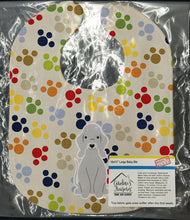 Load image into Gallery viewer, Pawprints Bedlington Terrier Blue Baby Bib BB5919BIB