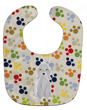 Load image into Gallery viewer, Pawprints Bedlington Terrier Blue Baby Bib BB5919BIB
