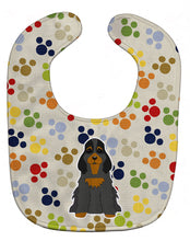 Load image into Gallery viewer, Pawprints Cocker Spaniel Black Tan Baby Bib BB5922BIB