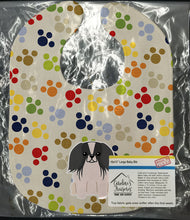 Load image into Gallery viewer, Pawprints Pekingnese Black White Baby Bib BB5934BIB