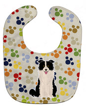 Load image into Gallery viewer, Pawprints Border Collie Black White Baby Bib BB5947BIB
