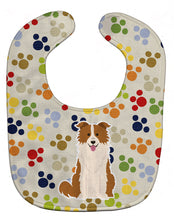 Load image into Gallery viewer, Pawprints Border Collie Red White Baby Bib BB5948BIB