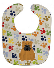 Load image into Gallery viewer, Pawprints English Bulldog Red Baby Bib BB5951BIB