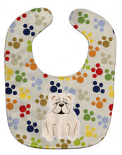 Load image into Gallery viewer, Pawprints English Bulldog White Baby Bib BB5952BIB