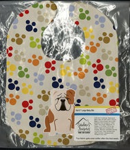 Load image into Gallery viewer, Pawprints English Bulldog Fawn White Baby Bib BB5954BIB