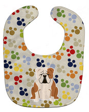 Load image into Gallery viewer, Pawprints English Bulldog Fawn White Baby Bib BB5954BIB