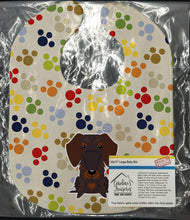 Load image into Gallery viewer, Pawprints Wire Haired Dachshund Chocolate Baby Bib BB5958BIB