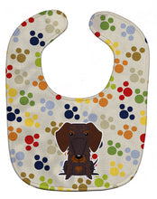 Load image into Gallery viewer, Pawprints Wire Haired Dachshund Chocolate Baby Bib BB5958BIB