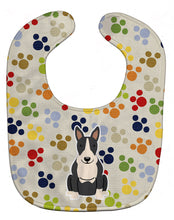 Load image into Gallery viewer, Pawprints Bull Terrier Black White Baby Bib BB5962BIB