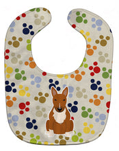 Load image into Gallery viewer, Pawprints Bull Terrier Red Baby Bib BB5963BIB