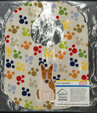 Load image into Gallery viewer, Pawprints Bull Terrier Red White Baby Bib BB5964BIB