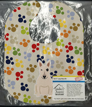 Load image into Gallery viewer, Pawprints Bull Terrier White Baby Bib BB5967BIB