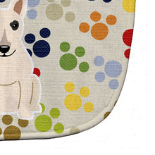Load image into Gallery viewer, Pawprints Bull Terrier White Baby Bib BB5967BIB