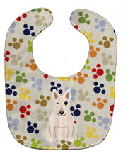 Load image into Gallery viewer, Pawprints Bull Terrier White Baby Bib BB5967BIB