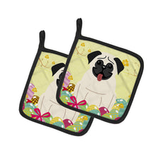 Load image into Gallery viewer, Easter Eggs Pug Cream Pot Holders - Set of 2 - Heat-Resistant Kitchen Essentials BB6004PTHD