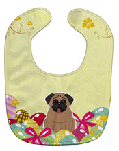 Load image into Gallery viewer, Easter Eggs Pug Brown Baby Bib BB6005BIB