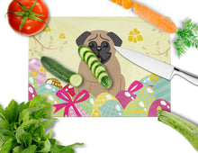 Load image into Gallery viewer, Easter Eggs Pug Brown Glass Cutting Boards – Durable, Decorative Kitchen Art Large BB6005LCB