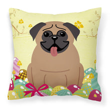Load image into Gallery viewer, Easter Eggs Pug Brown Fabric Decorative Pillow BB6005PW1818