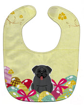 Load image into Gallery viewer, Easter Eggs Pug Black Baby Bib BB6006BIB