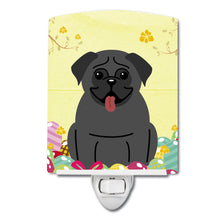 Load image into Gallery viewer, Easter Eggs Pug Black Ceramic Night Light BB6006CNL