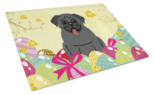 Load image into Gallery viewer, Easter Eggs Pug Black Glass Cutting Boards – Durable, Decorative Kitchen Art Large BB6006LCB